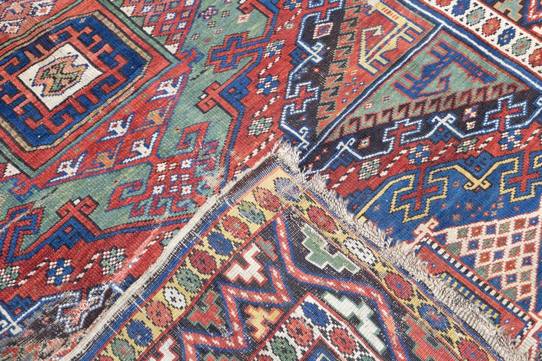 Antique Kurdish Kazak Rug 5'5'' x 9'10''