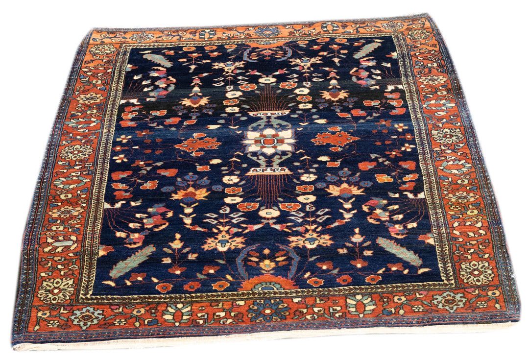 Antique Mohajeran Sarouk Rug 3'9'' x 4'11''