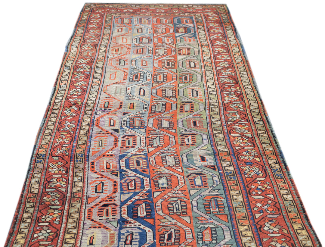 Antique Genje Kazak Rug 3'11'' x 11'1''