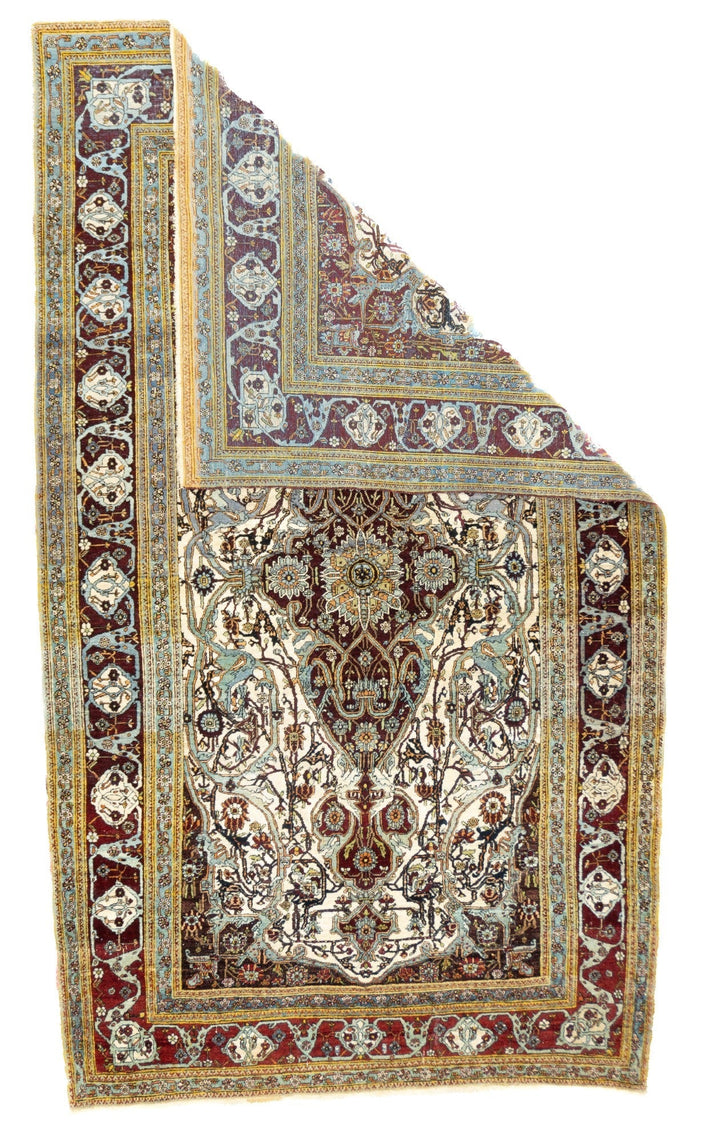 Antique Mohtasham Kashan Rug 4'9'' x 8'1''