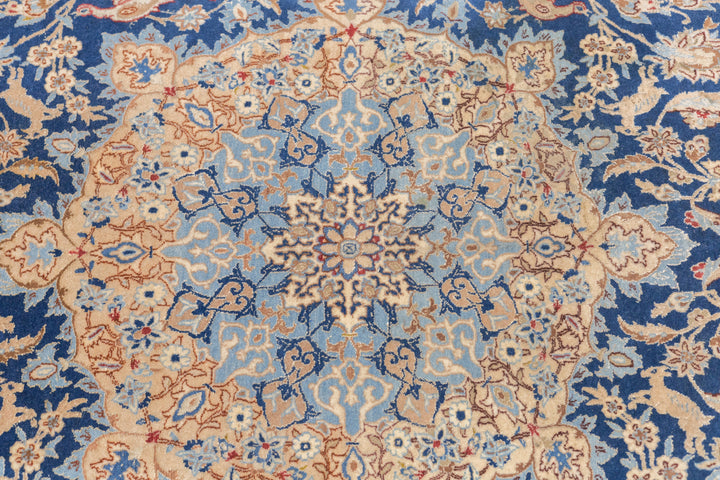 Isfahan Extremely Fine Wool & Silk Foundation. Signed Rug 5'3'' x 9'2''