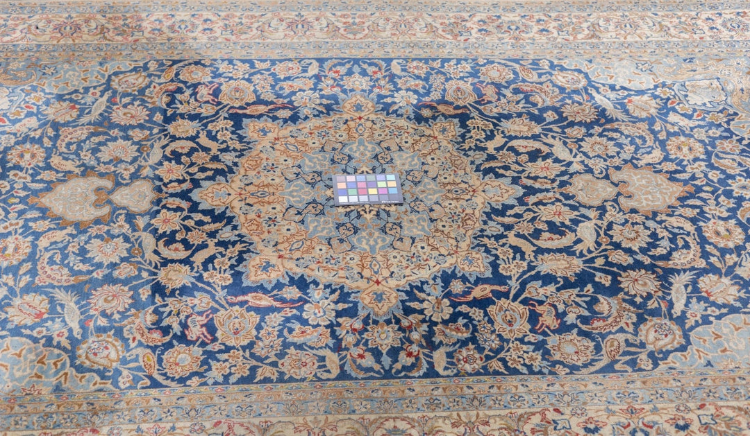 Isfahan Extremely Fine Wool & Silk Foundation. Signed Rug 5'3'' x 9'2''