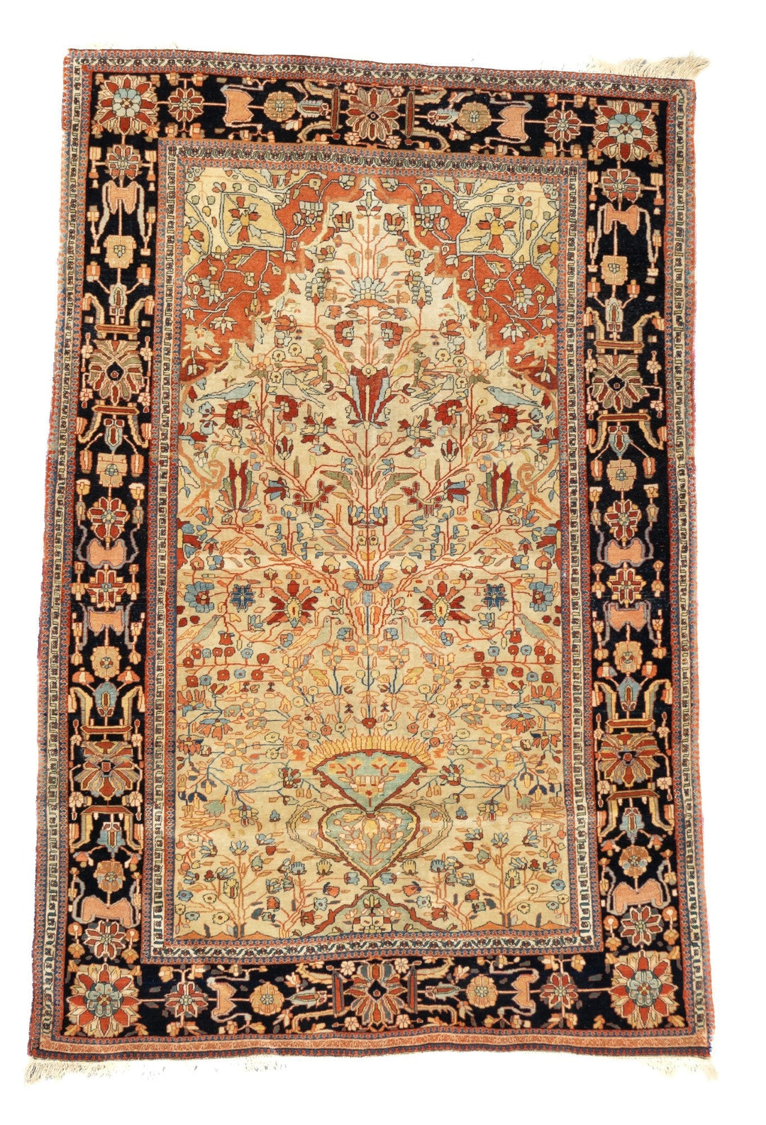 Antique Mohtasham Kashan Rug 4'4'' x 6'8''