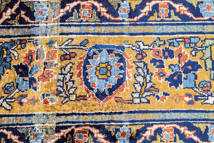 Antique Silk Heriz Rug 4'7'' x 5'9''