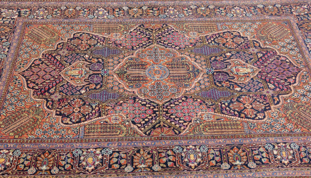 Antique Dabir Kashan Rug 4'5'' x 6'10''