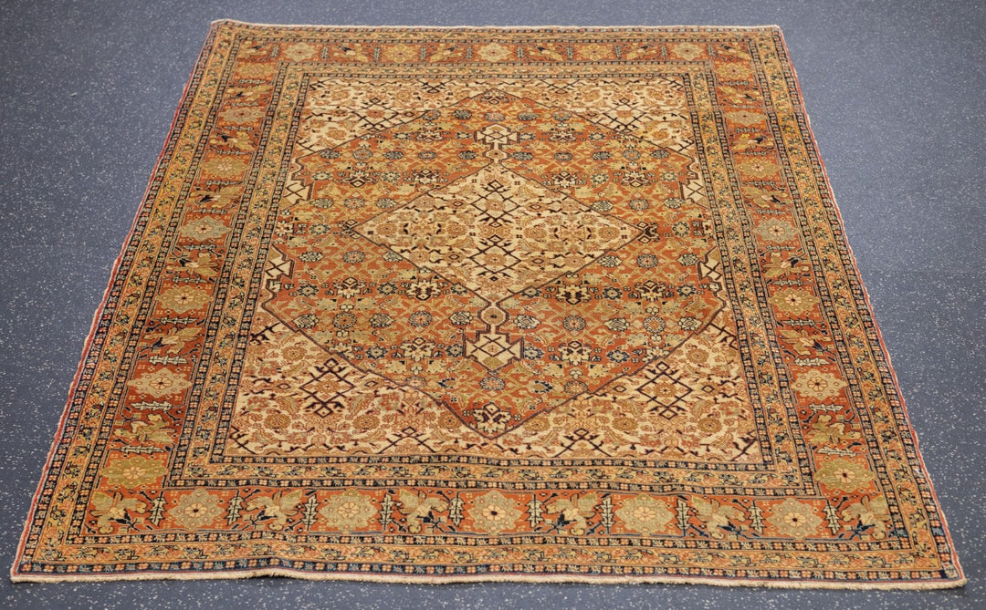 Antique Haji Jalili Tabriz Rug 4'2'' x 5'6''