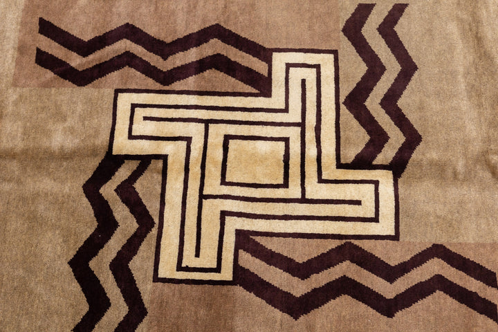 French Art Deco Rug 7'1'' x 9'3''