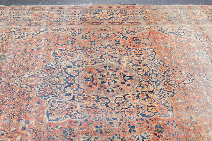 Antique Mohtasham Kashan Rug 7'5'' x 10'9''