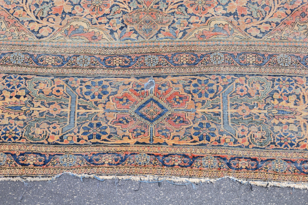 Antique Mohtasham Kashan Rug 7'5'' x 10'9''