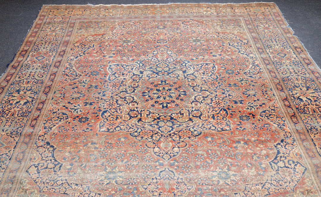 Antique Mohtasham Kashan Rug 7'5'' x 10'9''