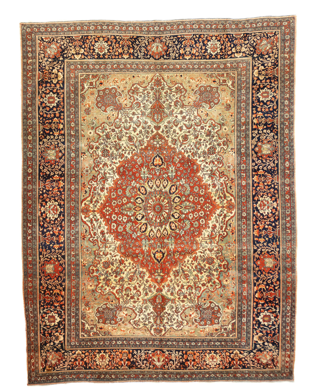 Antique Mohtasham Kashan Rug 8'7'' x 11'4''