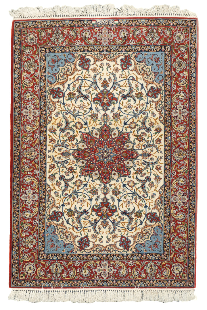 Extremely Fine Semi Antique Persian Isfahan (Signed) 3'8'' x 5'3''