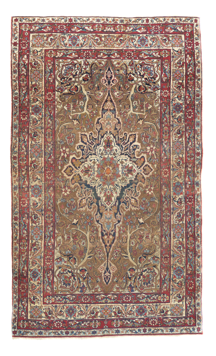 Antique Persian Lavar Kerman 4'6'' x 7'7''