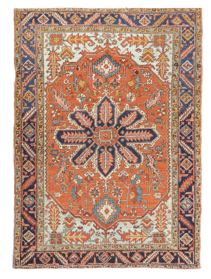 Antique Persian Serapi 5'1'' x 6'11''