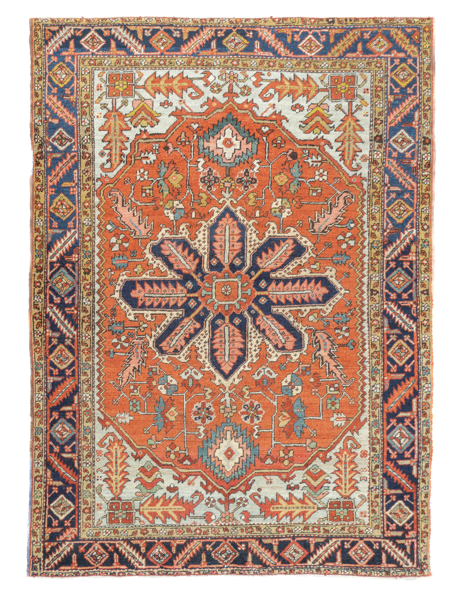 Antique Persian Serapi 5'1'' x 6'11''