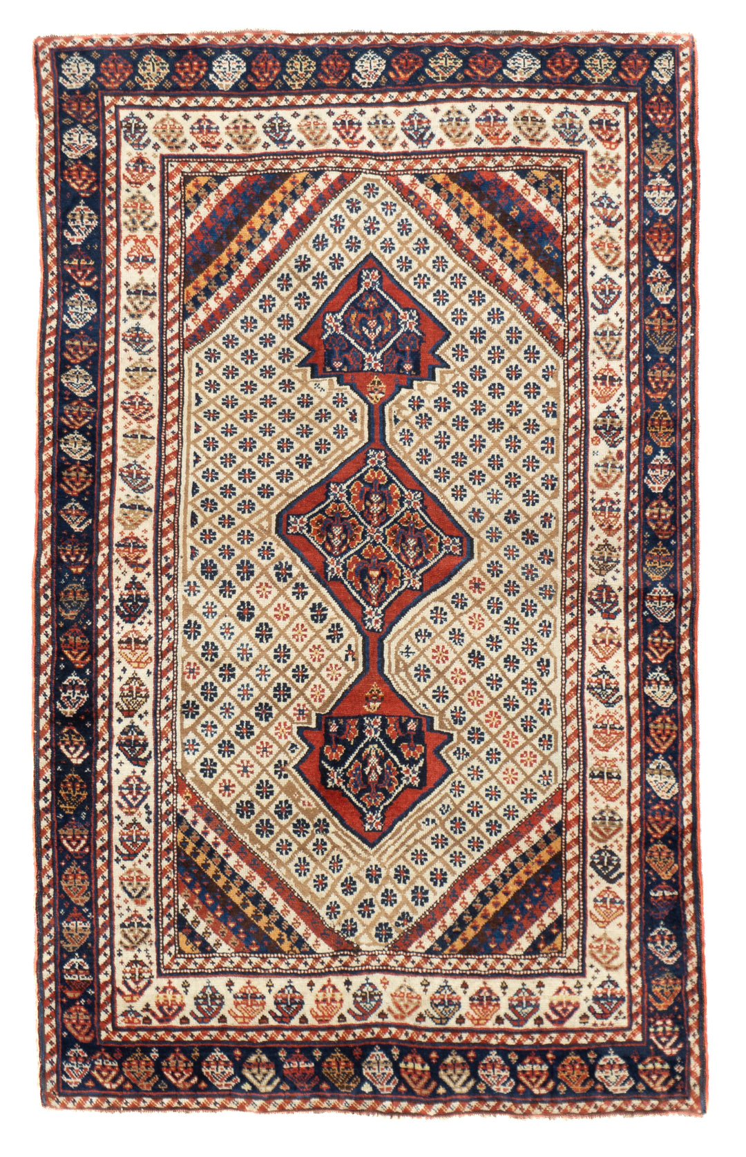 Antique Persian Qashqai 3'4'' x 5'3''