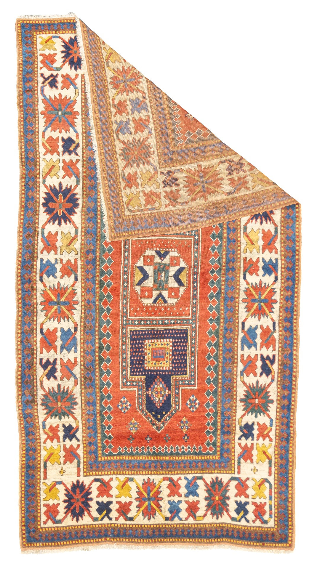 Antique Caucasian Borchelou Kazak Rug 4'8'' x 8'6''