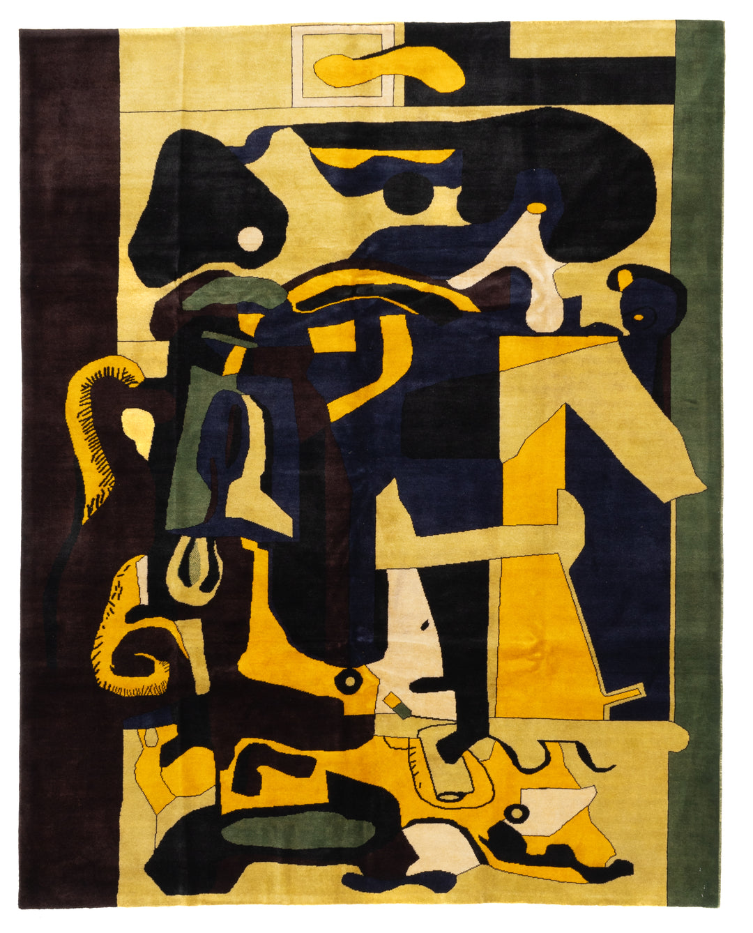 Fine French Artistic Design Inspired by Le Corbusier Wool Rug