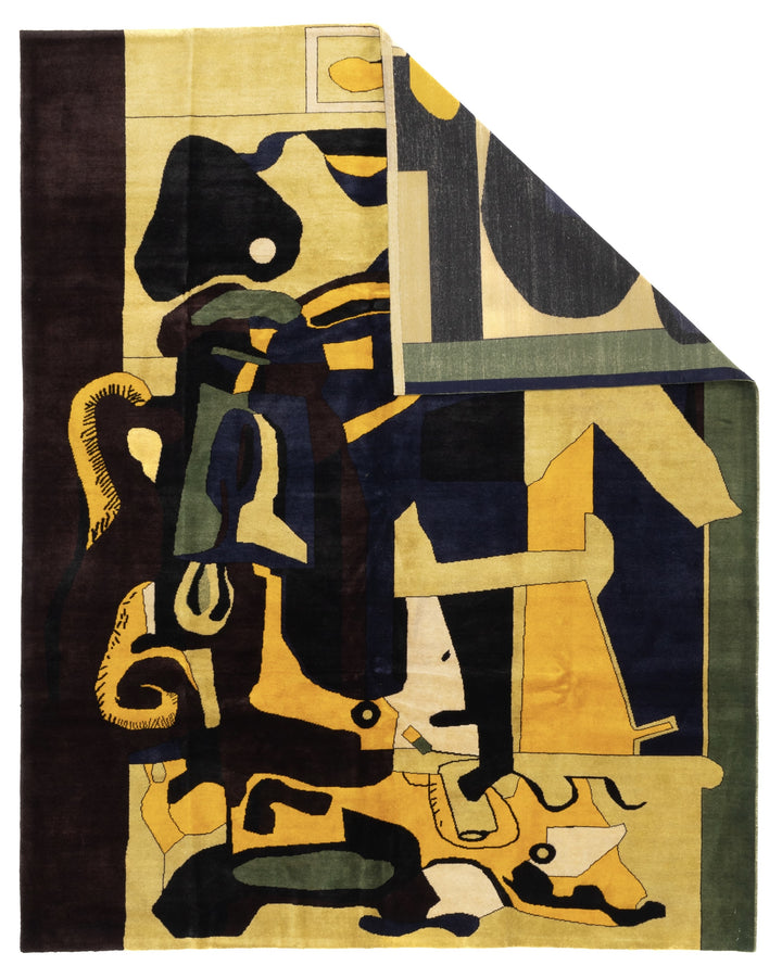 French Artistic Design Inspired by Le Corbusier Rug 7'2" x 9'