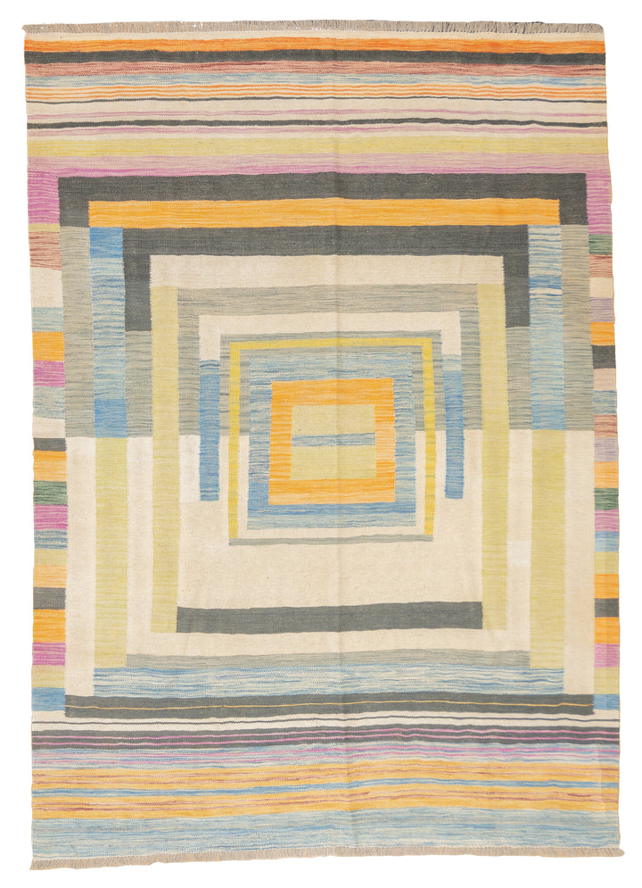 Fine Contemporary Turkish Kilim Flat Weave Wool Rug