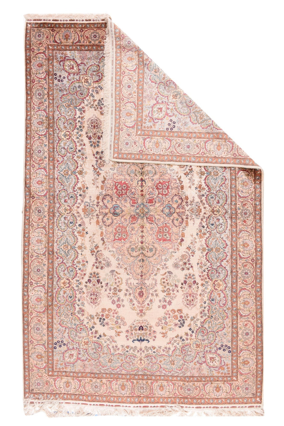 Extremely Fine Turkish Silk Herekeh Rug 6'5'' x 10'4''