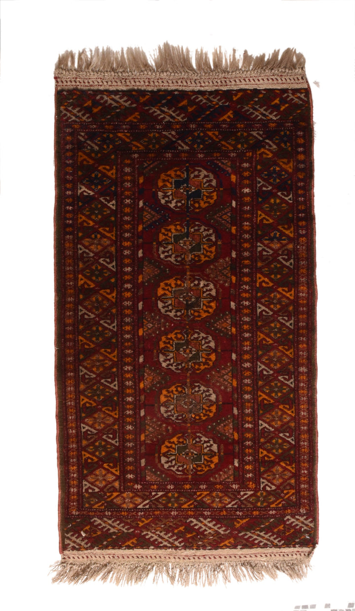 Vintage Turkish Bokhara Rug 1'10'' x 3'6''