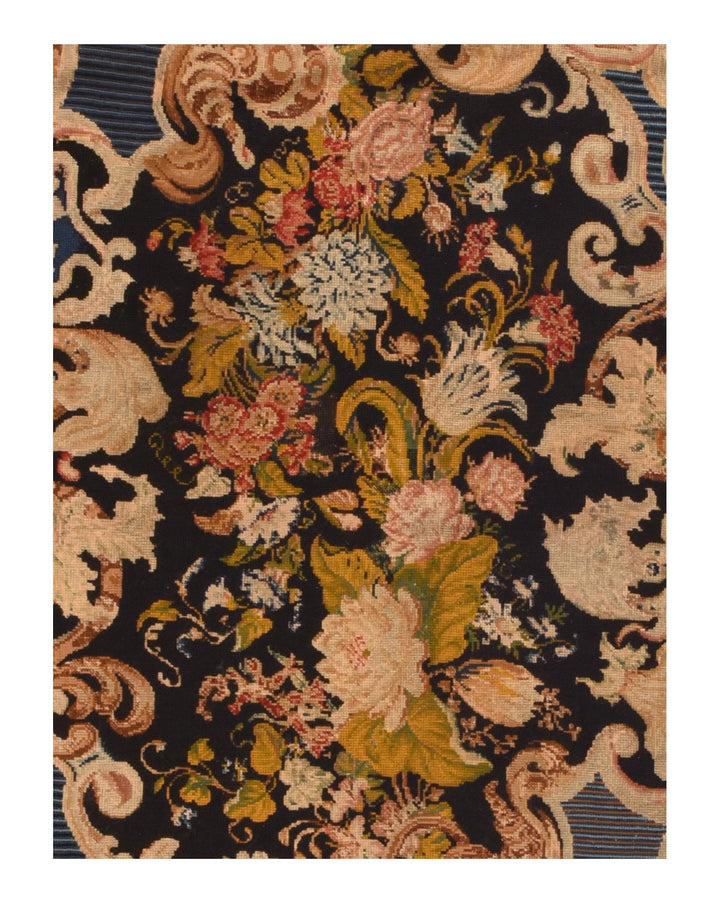 Antique Needle Point Rug 5'2'' x 6'4''